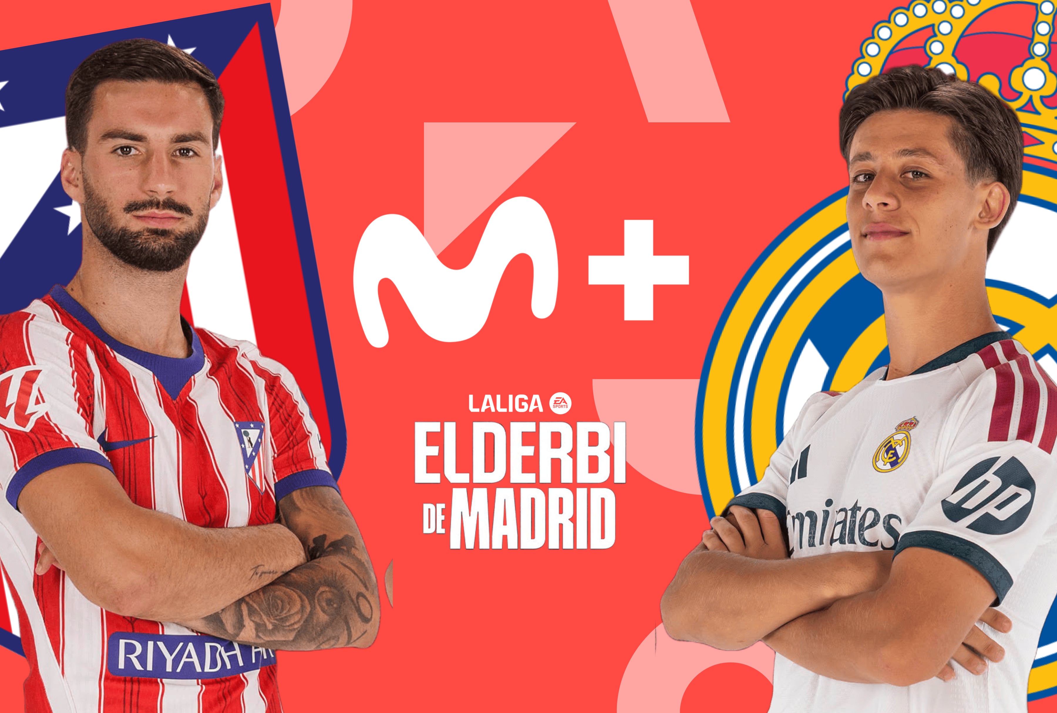 Sigue la transmisión oficial de Movistar Plus y Movistar LaLiga TV. Real Madrid y Atlético de Madrid se verán las caras en un encuentro disponible en televisión y vía streaming online desde España. | Crédito: Composición Mag