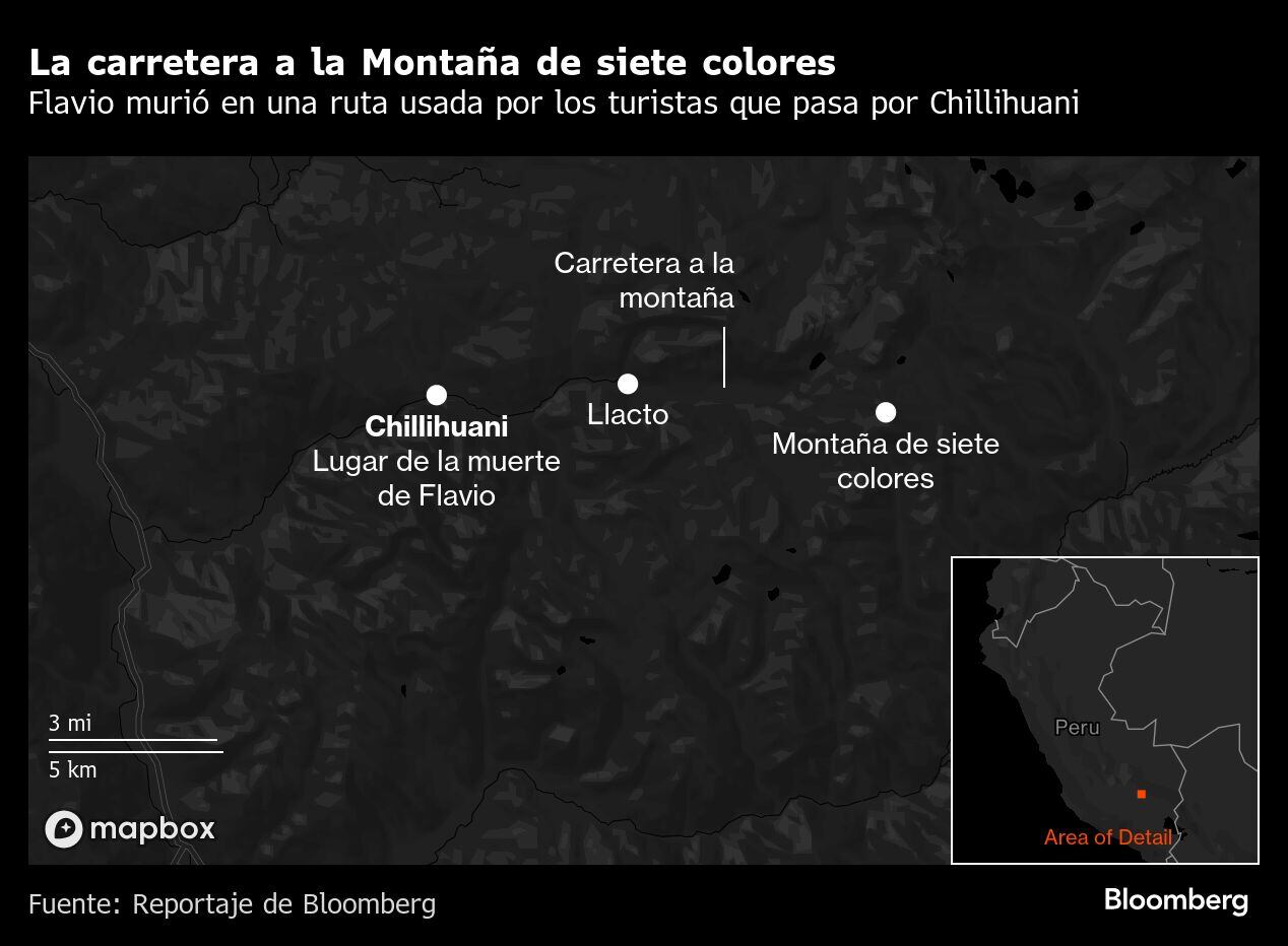 La carretera a la Montaña de siete colores | Flavio murió en una ruta usada por los turistas que pasa por Chillihuani
