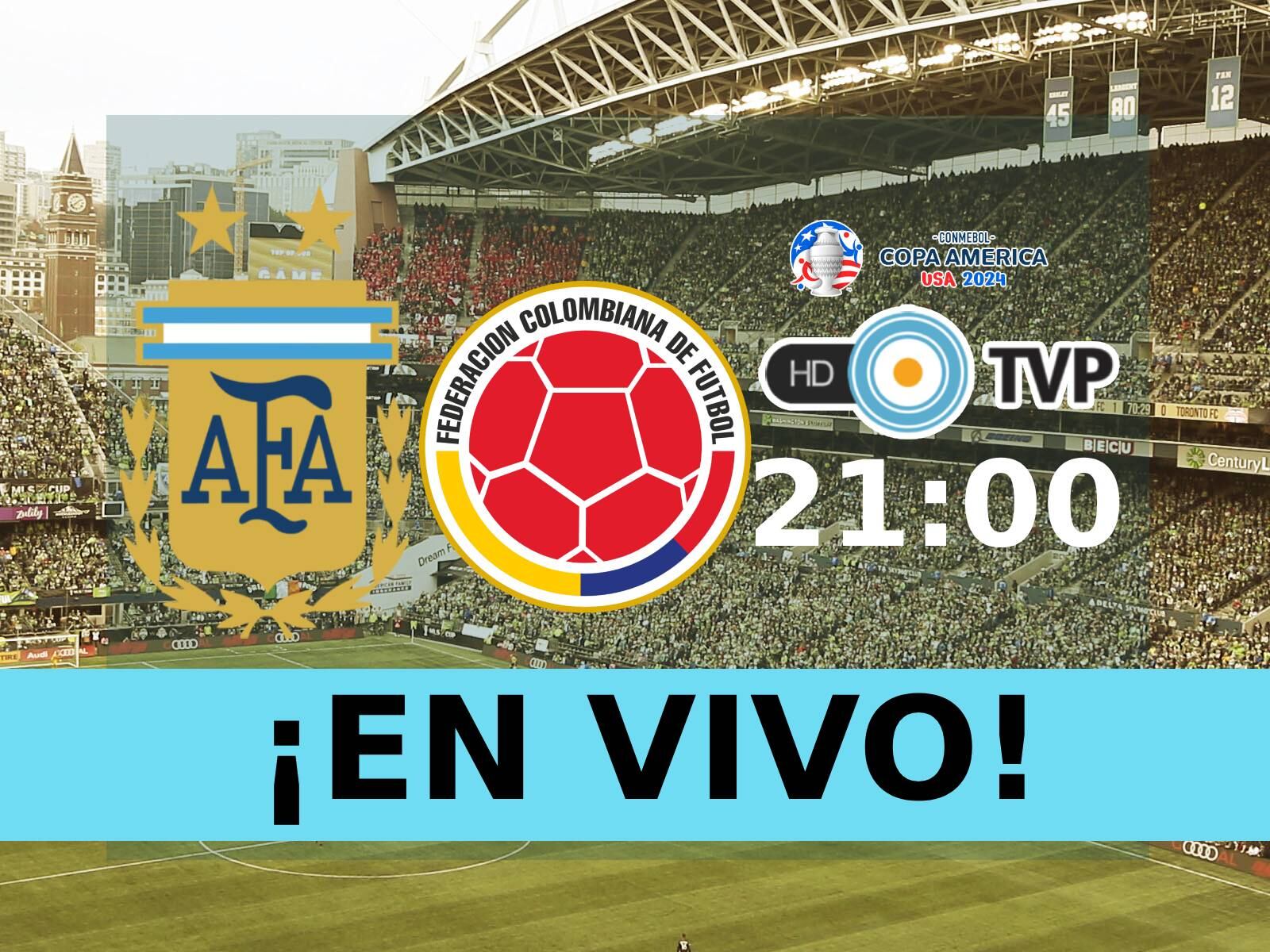 Señal oficial de Televisión Pública (Canal 7) para seguir el partido entre Argentina y Colombia por la final de la Copa América 2024 desde el Hard Rock Stadium de Miami, Florida. (Foto: Noé Yactayo)