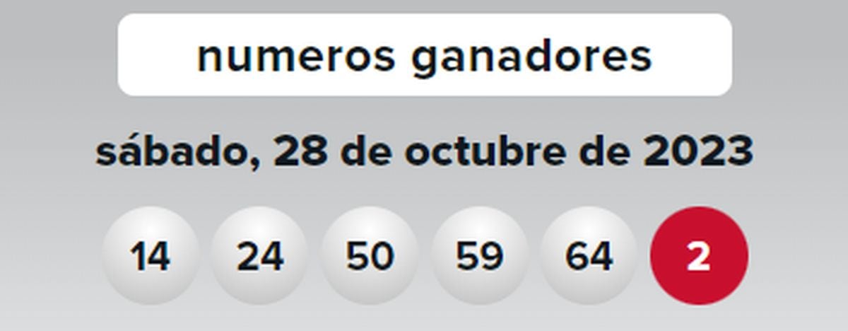 Números ganadores del 28 de octubre (Foto: Powerball)