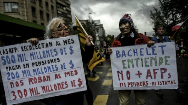 Protesta en Chile busca acabar con AFP de Principal y MetLife