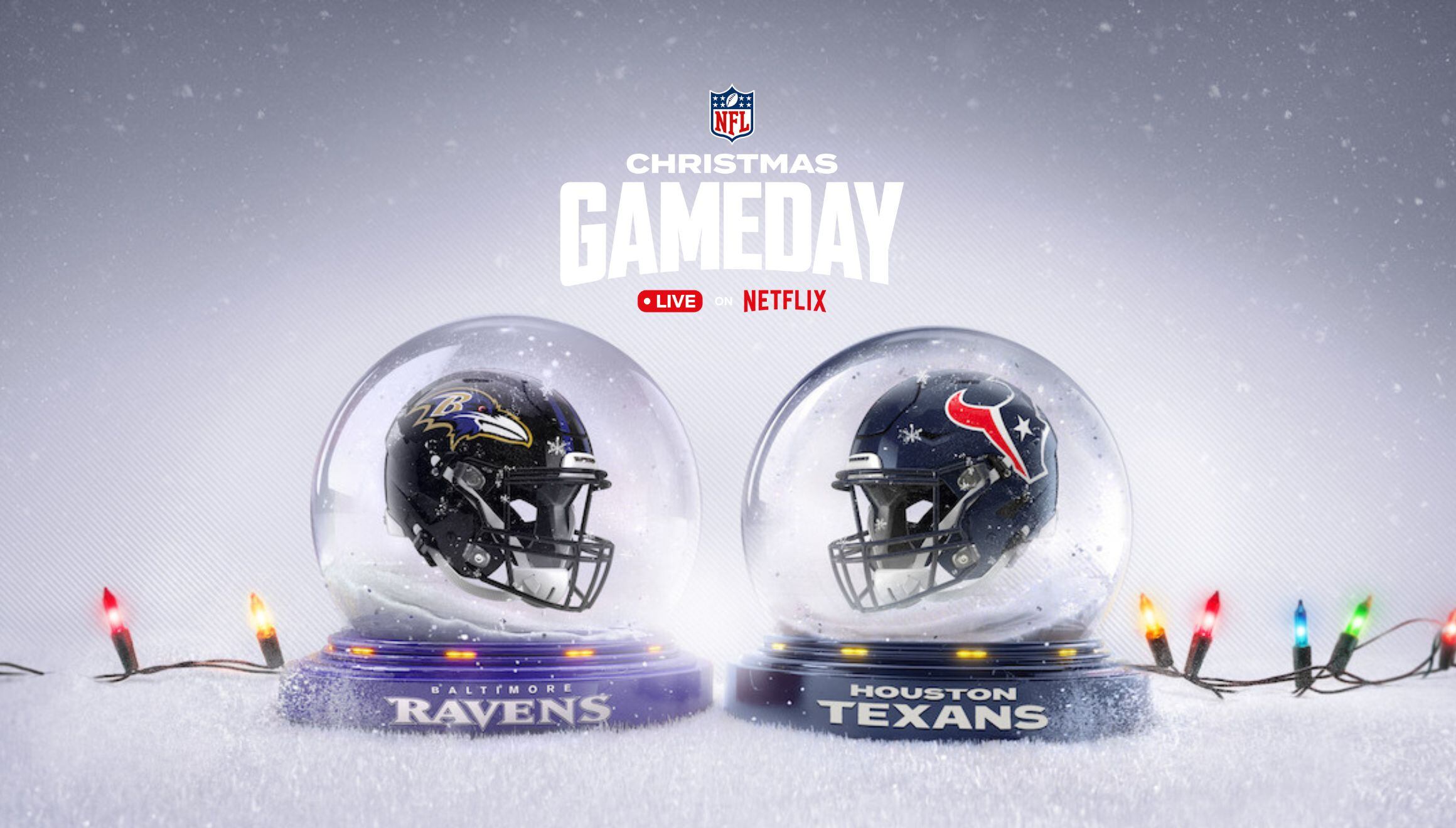 ¡Duelo de titanes en Navidad! Los Ravens chocan contra los Texans en el NFL Christmas Gameday. ¿Listo para la acción? Entérate de los horarios y cómo verlo en vivo por Netflix. ¡Toda la información aquí! | Crédito: Netflix / Composición Mix