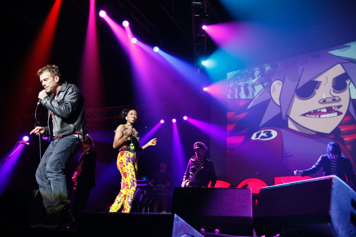 Gorillaz, la mítica banda creada por Damon Albarn y Jamie Hewlett llega a Lima. Foto: AFP / THOMAS SAMSON