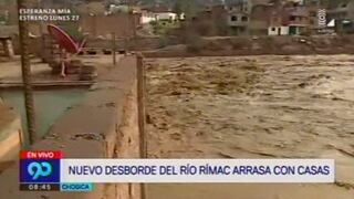 Nuevo desborde del río Rímac inunda San Juan de Lurigancho y Chosica