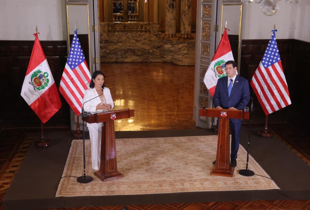 Keiko Fujimori destacó el valor de ser parte del Escudo de las Américas junto a Marco Rubio. (Foto: Joel Alonzo / @photo.gec)