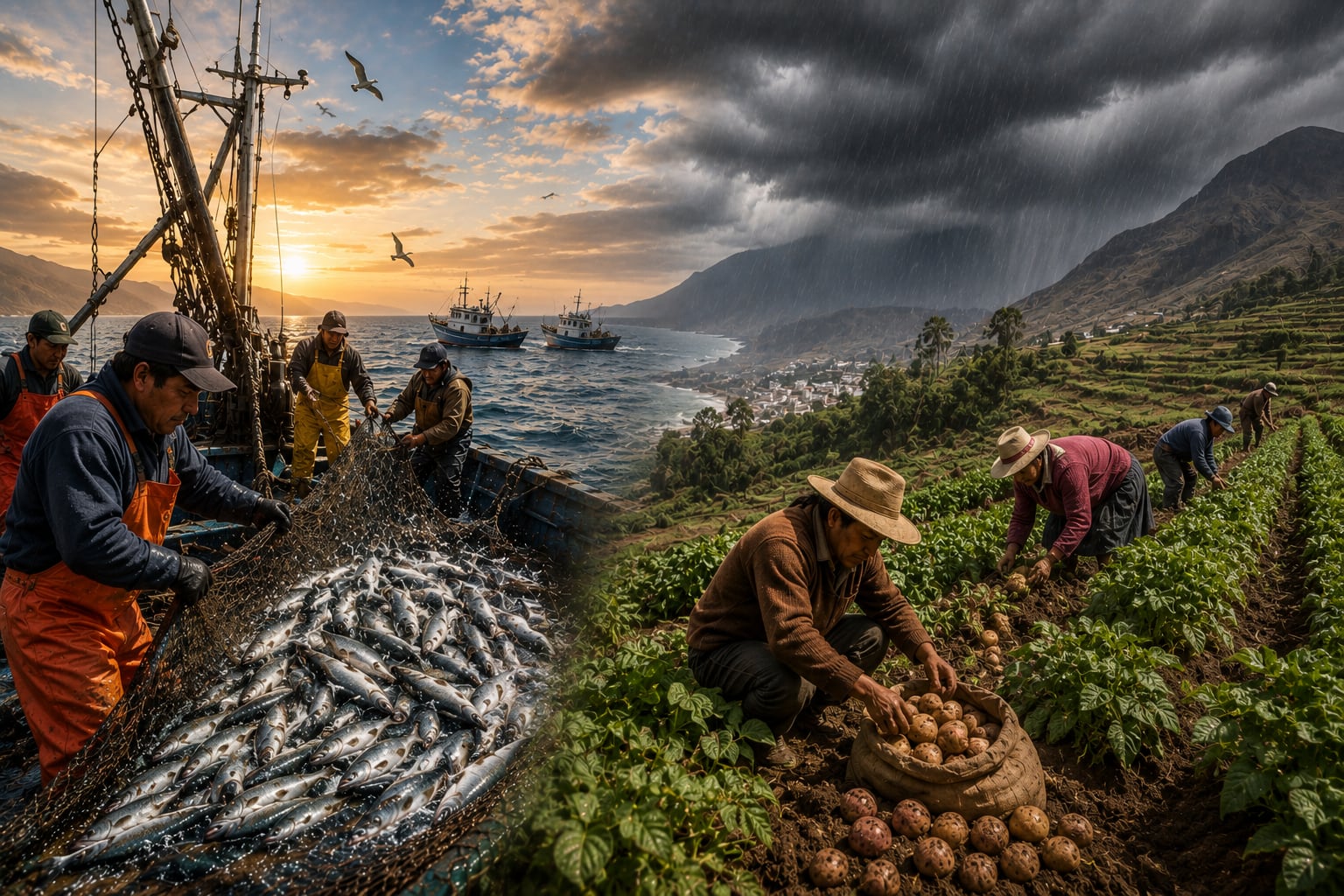 El golpe del FEN llega al campo y al mar. (Foto: creación de ChatGPT)