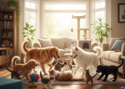 Con 213 millones de habitantes, Brasil tiene unas 160 millones de mascotas, en su mayoría perros, según datos del Instituto Pet Brasil, que agrupa a empresas de productos para animales. (Imagen creada por IA)