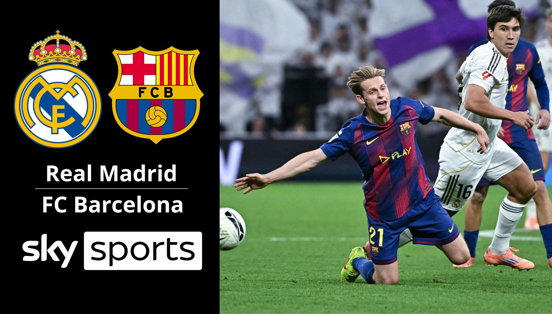 Sky Sports y Sky Plus transmite el clásico Real Madrid vs. FC Barcelona por la final de la Supercopa de España desde Yeda, Arabia Saudita. (Foto: Composición Gestión Mix)