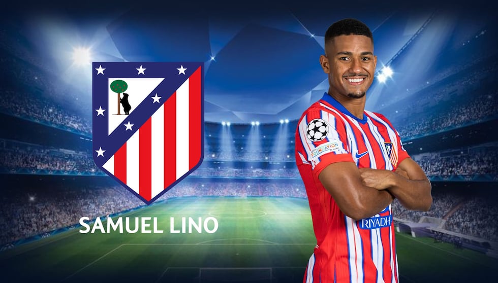 Samuel Lino, mediocampista del Atlético de Madrid.| Crédito: UEFA / Composición Mix