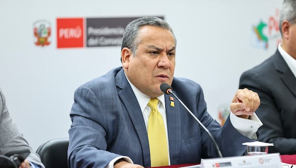 El jefe del Gabinete Ministerial, Gustavo Adrianzén, brindó una conferencia de prensa luego de la sesión del Consejo de Ministros. (Foto: PCM)