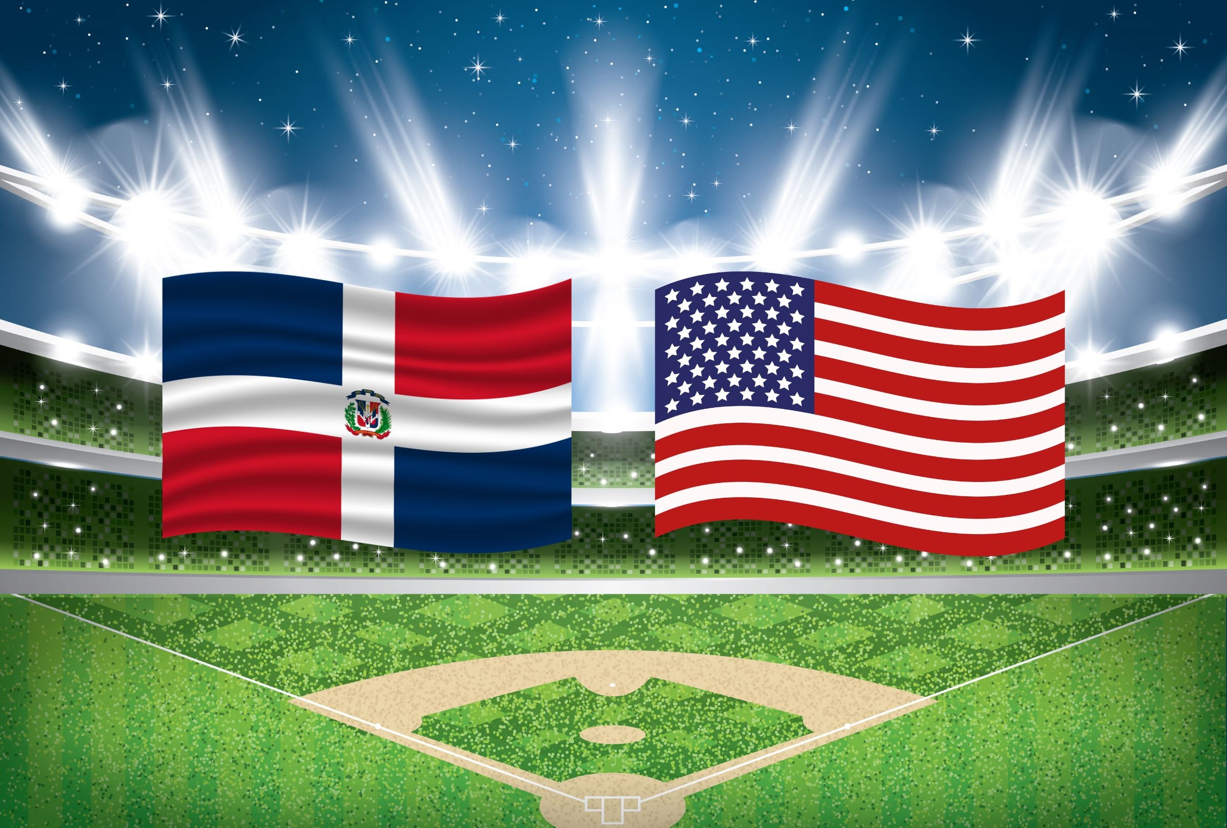 Revisa esta nota para que sepas a qué hora juega y qué canal transmite el República Dominicana - Team USA por el Clásico Mundial de Béisbol 2026. (Foto: Composición Gestión Mix)