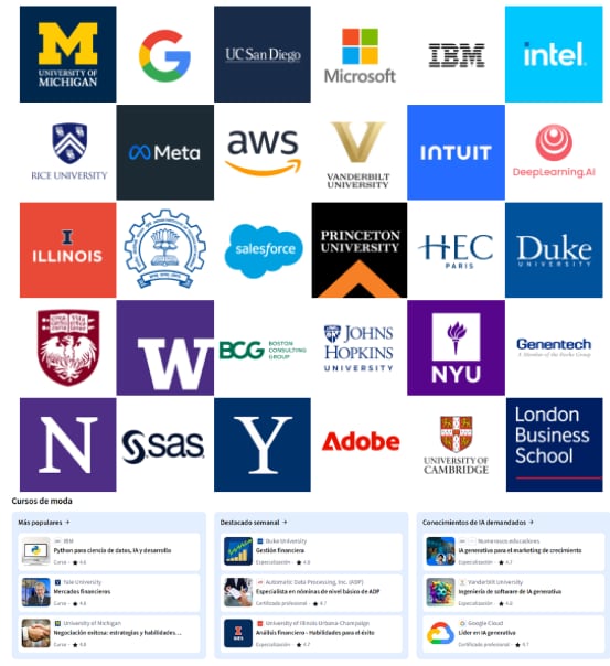 Los cursos de inteligencia artificial generativa y analítica de datos concentran la mayor demanda.