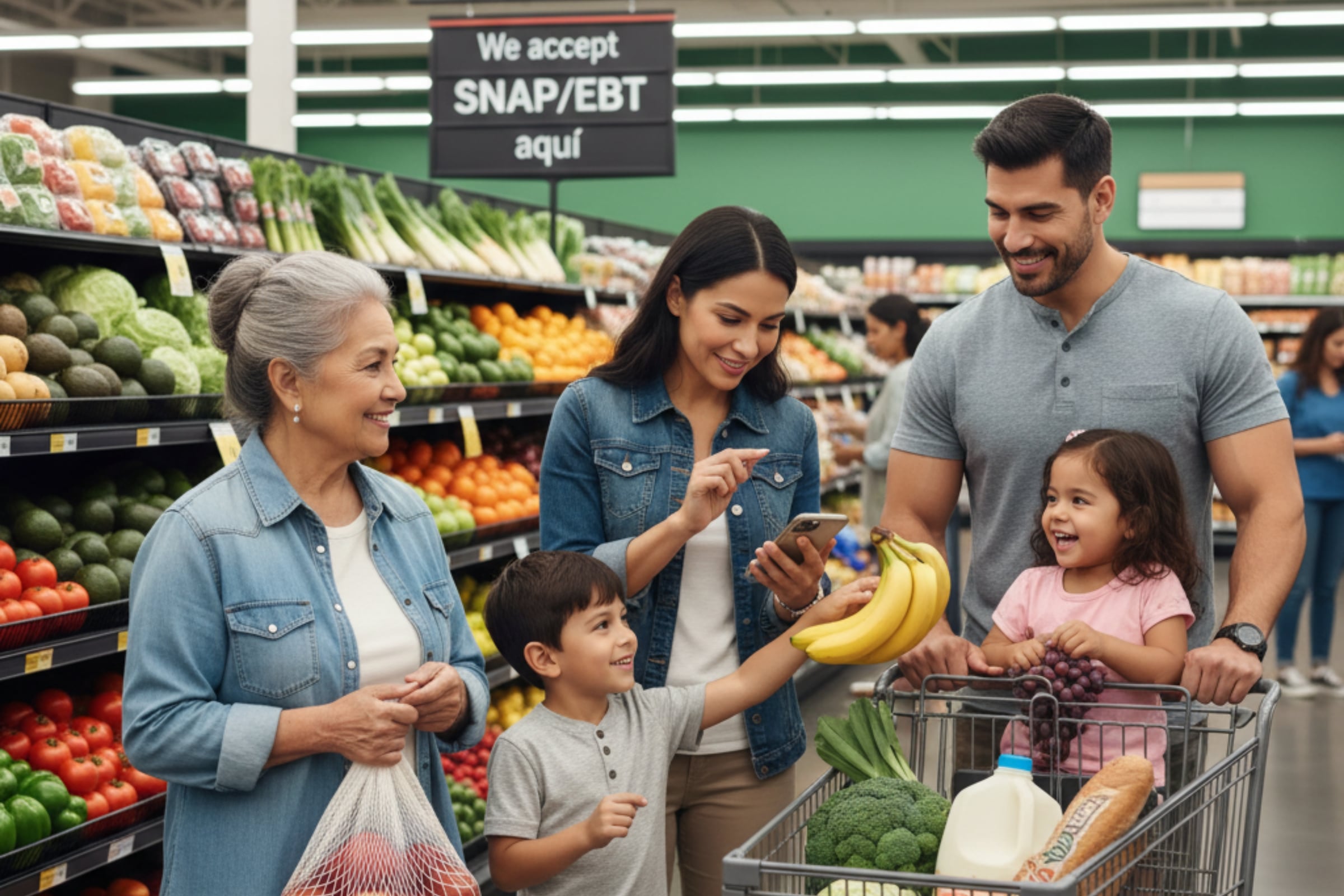 Son millones las familias en Estados Unidos que dependen de los beneficios de SNAP para comprar alimentos todos los meses (Foto: Imagen creada por El Comercio MAG usando la IA de Perplexity)