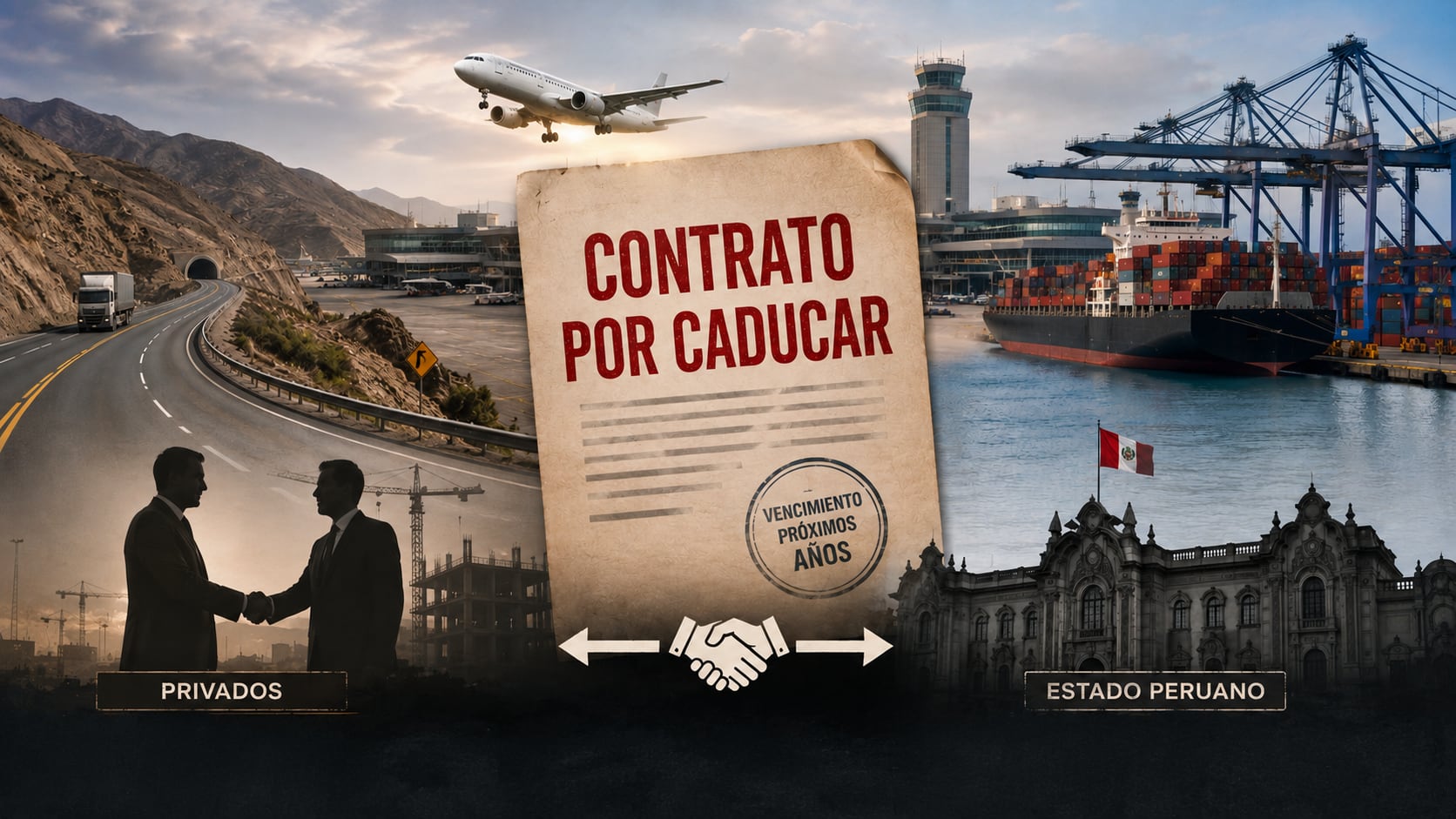 Existen "cerrojos" legales que ahora tiene el Estado peruano para evitar que se pierda el servicio brindado por caducidad de los contratos APP. Fotocomposición: Alessandro Azurín, ChatGPT, Diario Gestión.