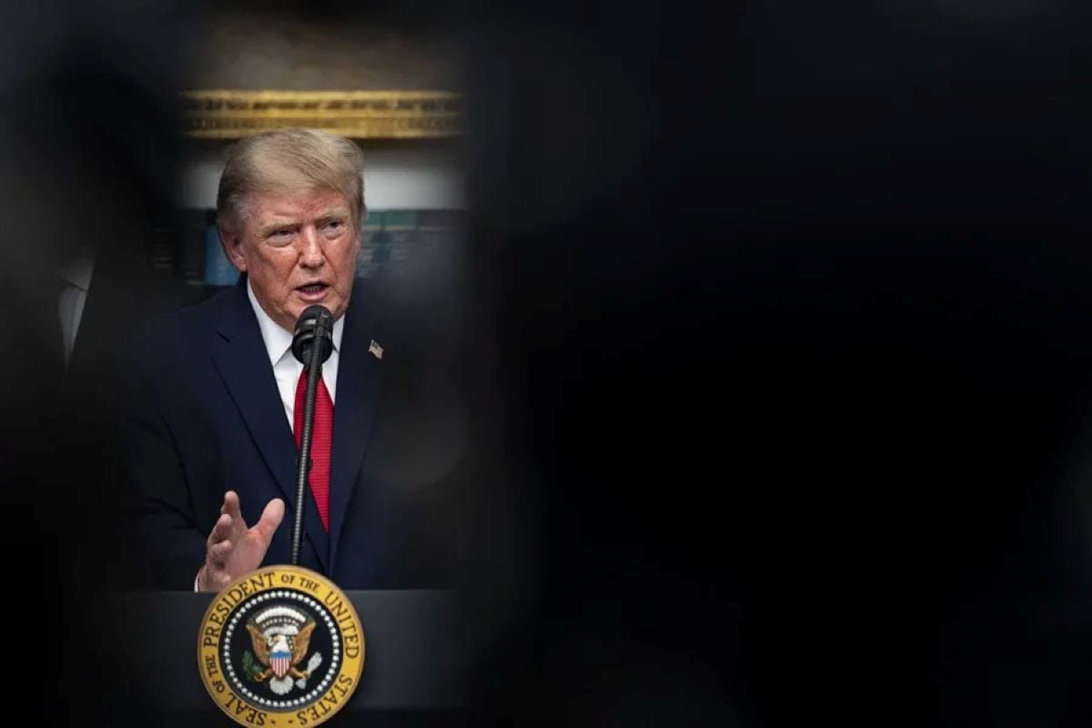 El presidente Donald Trump anunció una nueva ofensiva económica contra Irán, a la que calificó como un “DÍA D económico”. Foto: EFE.