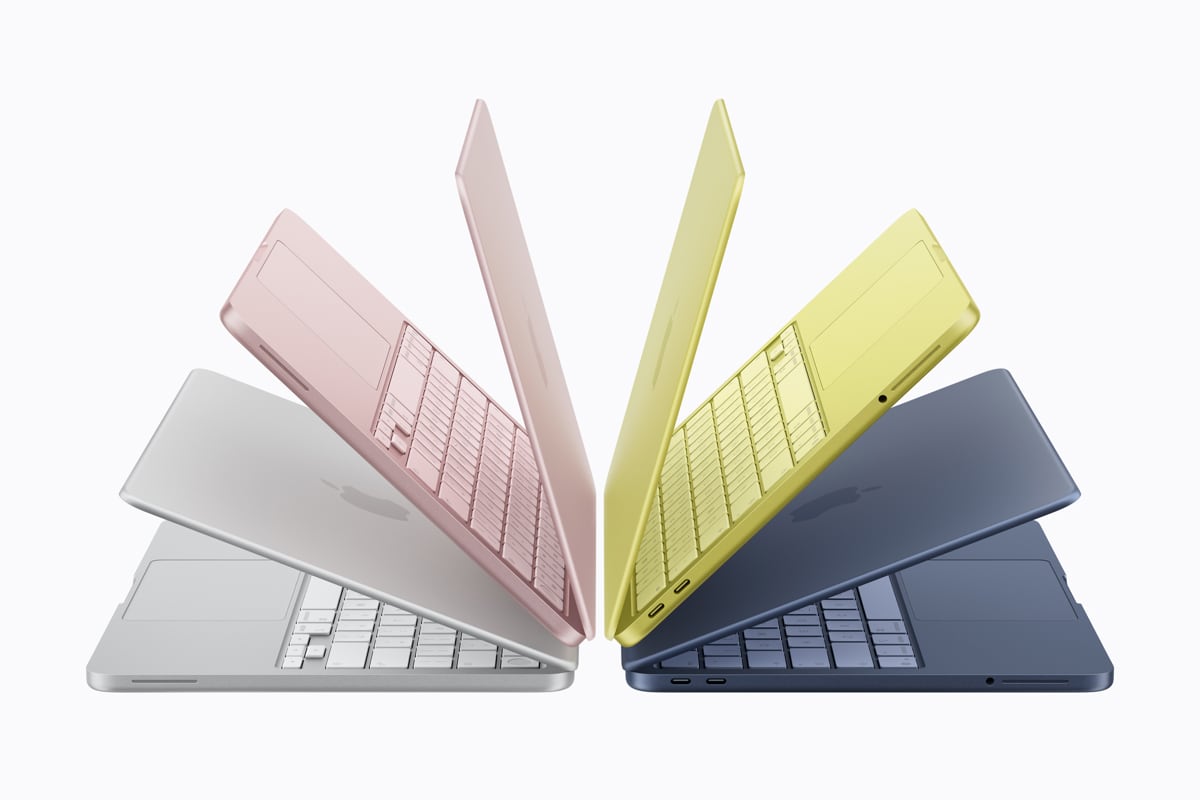 Fotografía difundida por Apple de los colores del nuevo MacBook Neo, una nueva versión de su clásico portátil con todas las funcionalidades de Mac pero más barato que el resto de la gama. EFE/ Apple