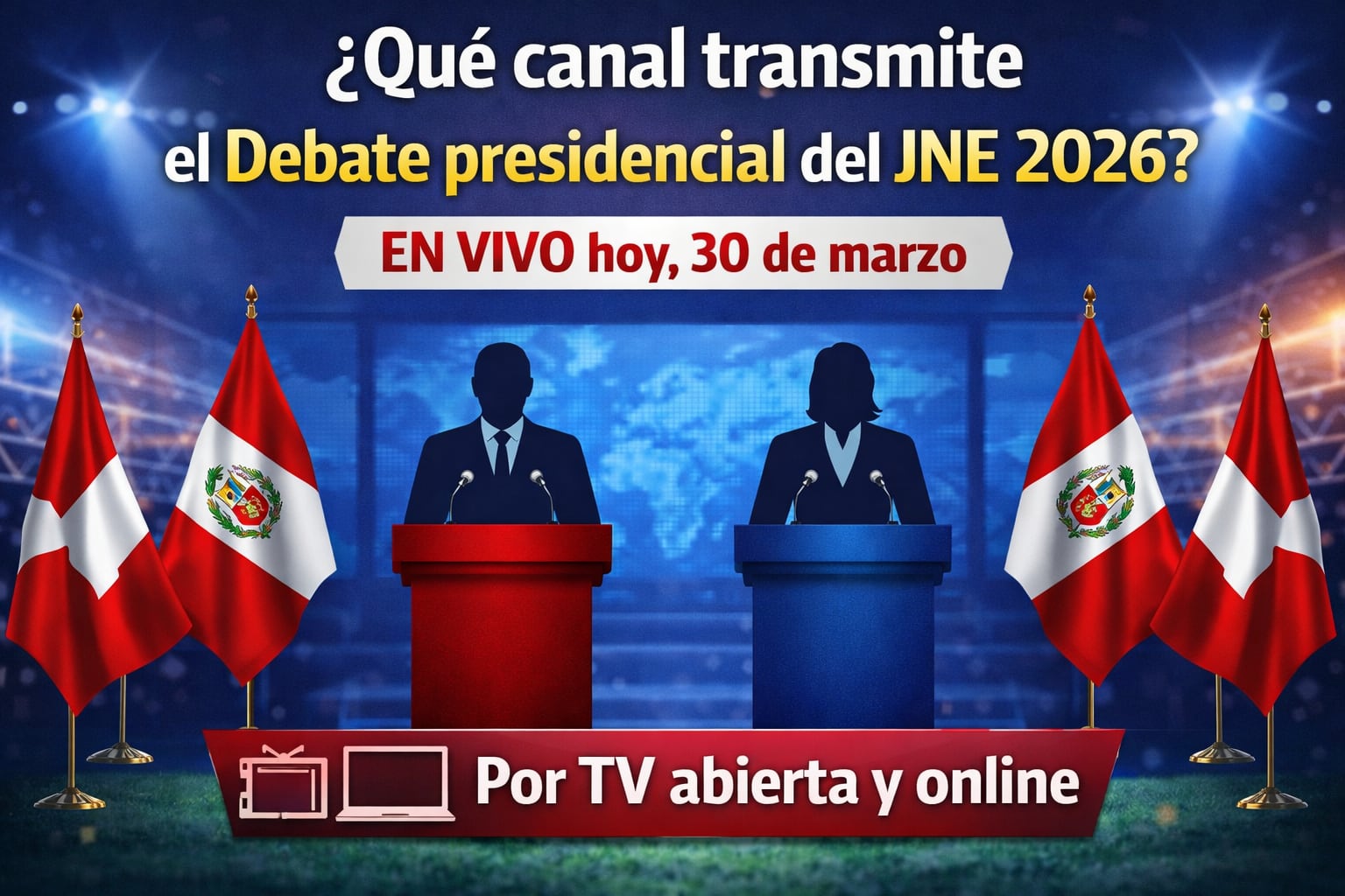 No te pierdas el debate presidencial de hoy lunes 31 de marzo de 2026 (Imagen hecha por Gestión con el apoyo IA Gemini)