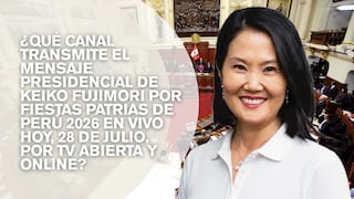 ¿Qué canal transmite el mensaje presidencial de Keiko Fujimori por Fiestas Patrias 2026 por TV abierta y streaming?