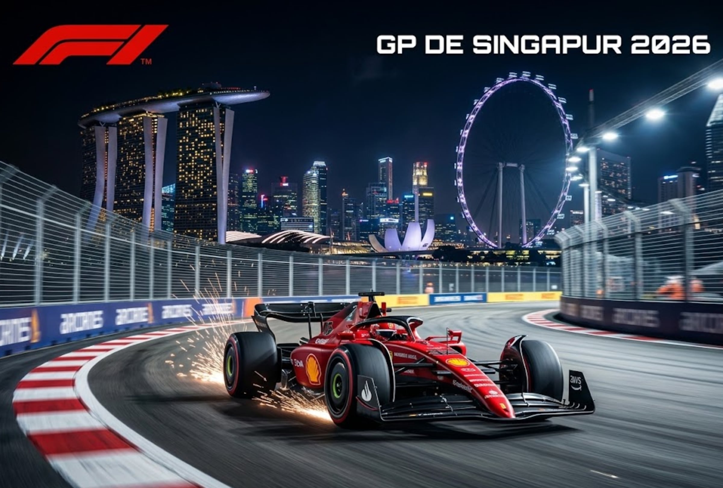 Revisa los horarios y canales de transmisión para ver EN VIVO el GP de Singapur de la Fórmula 1 en Estados Unidos, Argentina y México. FOTO: Imagen creada por la IA de Gemini.