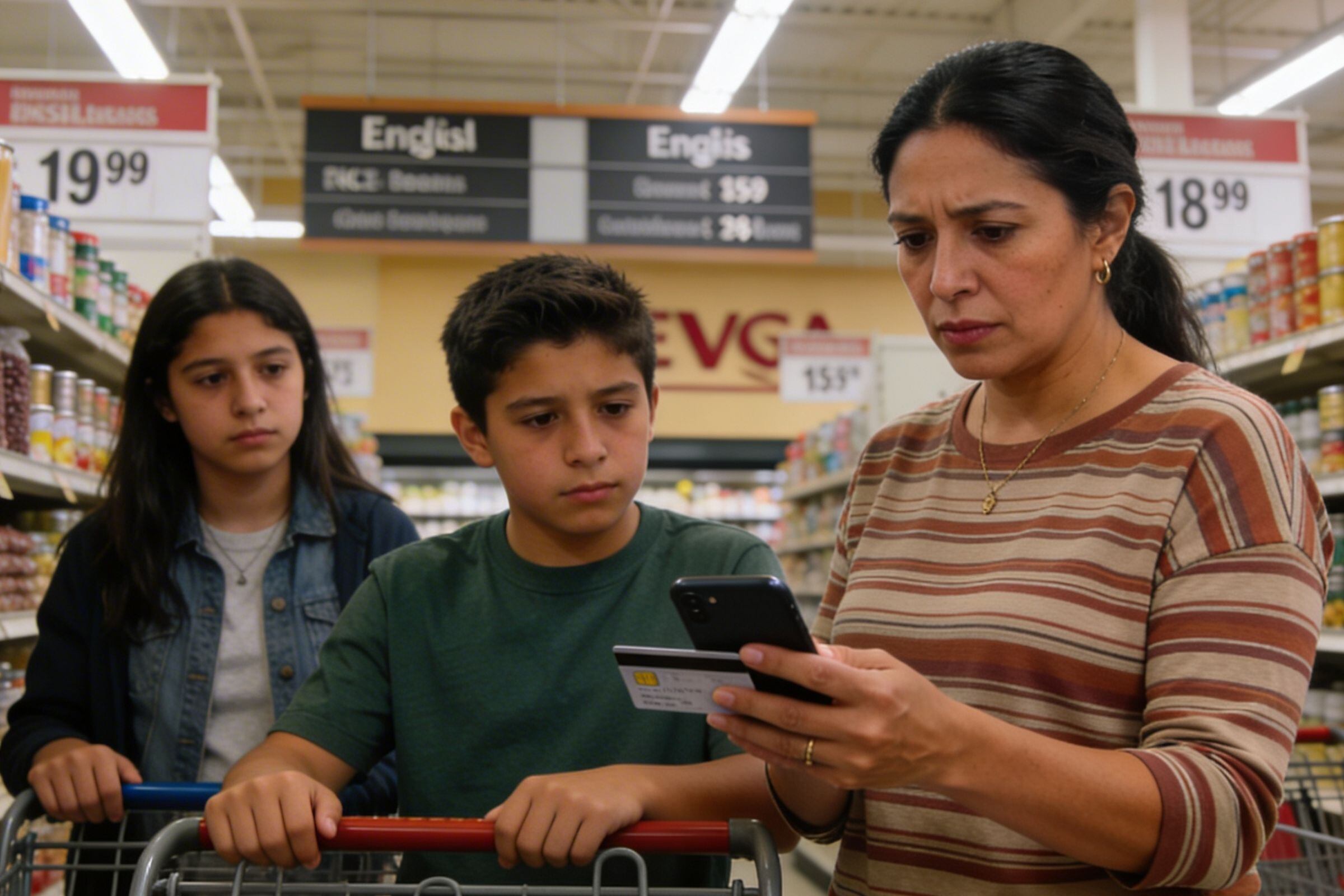 Miles de familias inmigrantes perdieron sus beneficios de CalFresh (Foto: Imagen referencial creada por El Comercio Mag usando la IA de Perplexity)