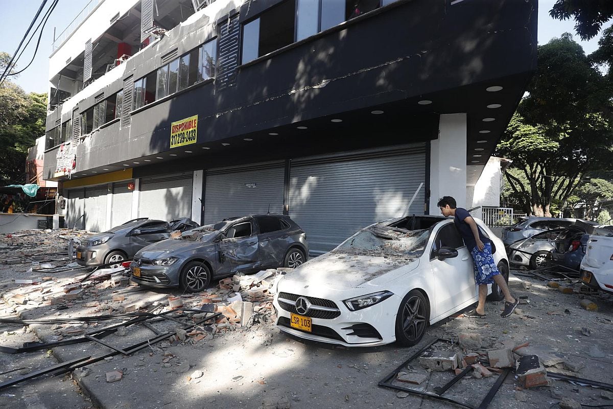 Un terremoto de magnitud 7,4 sacudió gran parte de Colombia, según el Servicio Geológico Colombiano (SGC), y las autoridades informaron de daños en varias ciudades como Manizales, Cali y Pereira. EFE/ Ernesto Guzmán
