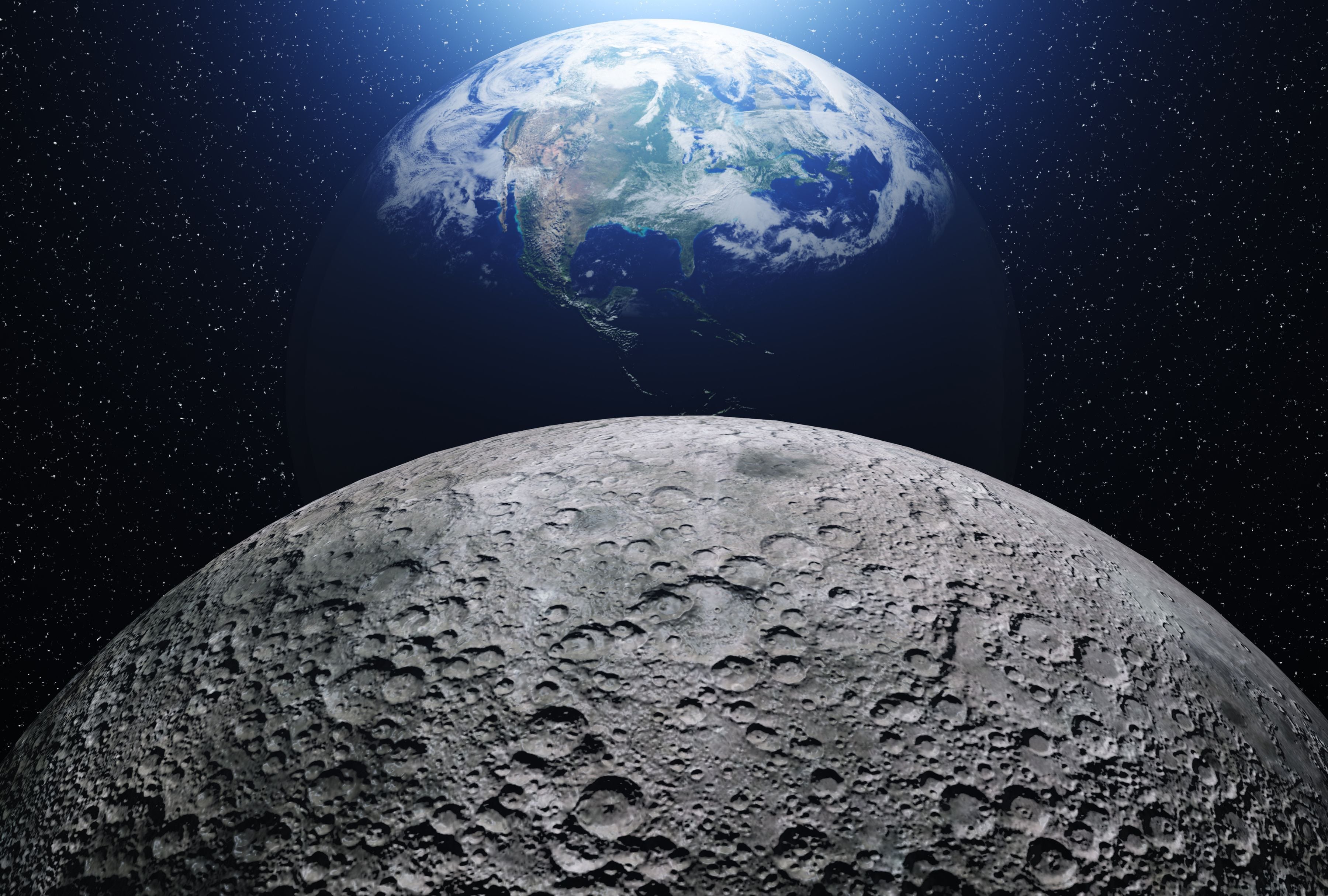 Vista del planeta Tierra desde la Luna. (Foto: mikiell/iStock)