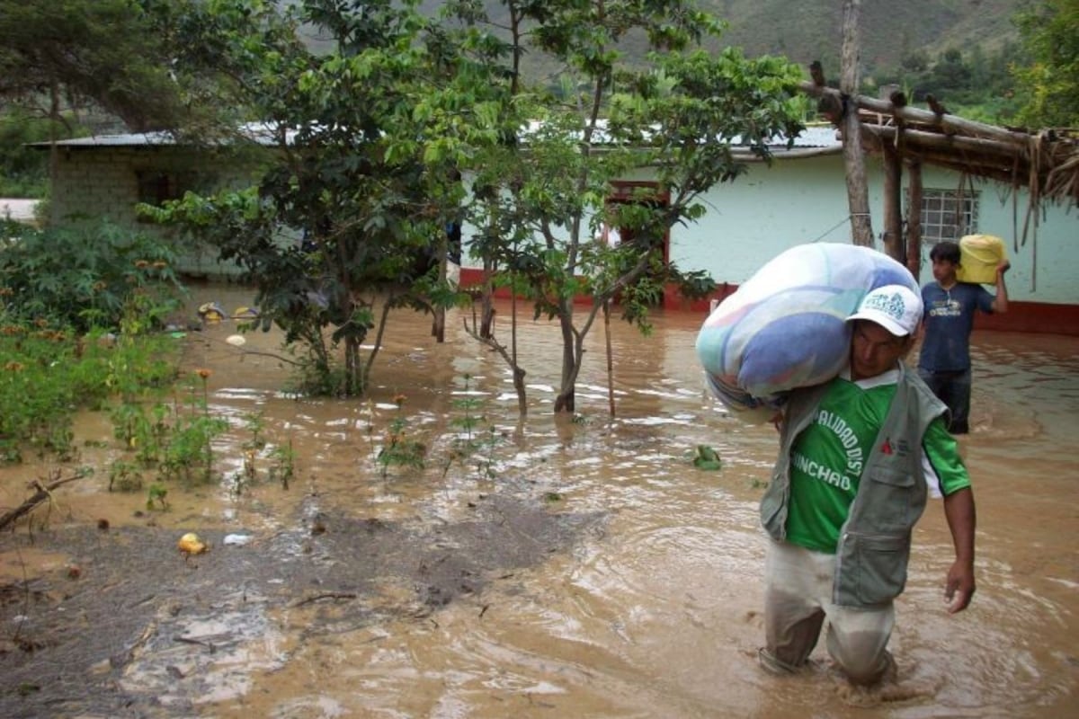 Inundación por desborde del río Mayo arrasa cultivos de arroz. (Foto: Andina)