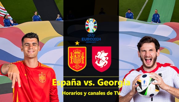 Conoce a continuación cómo ver España vs Georgia EN VIVO y ONLINE por la Eurocopa 2024. Además, observa los horarios de inicio del duelo por octavos de final.| Foto: AFP| UEFA  / Composición: Héctor Honores