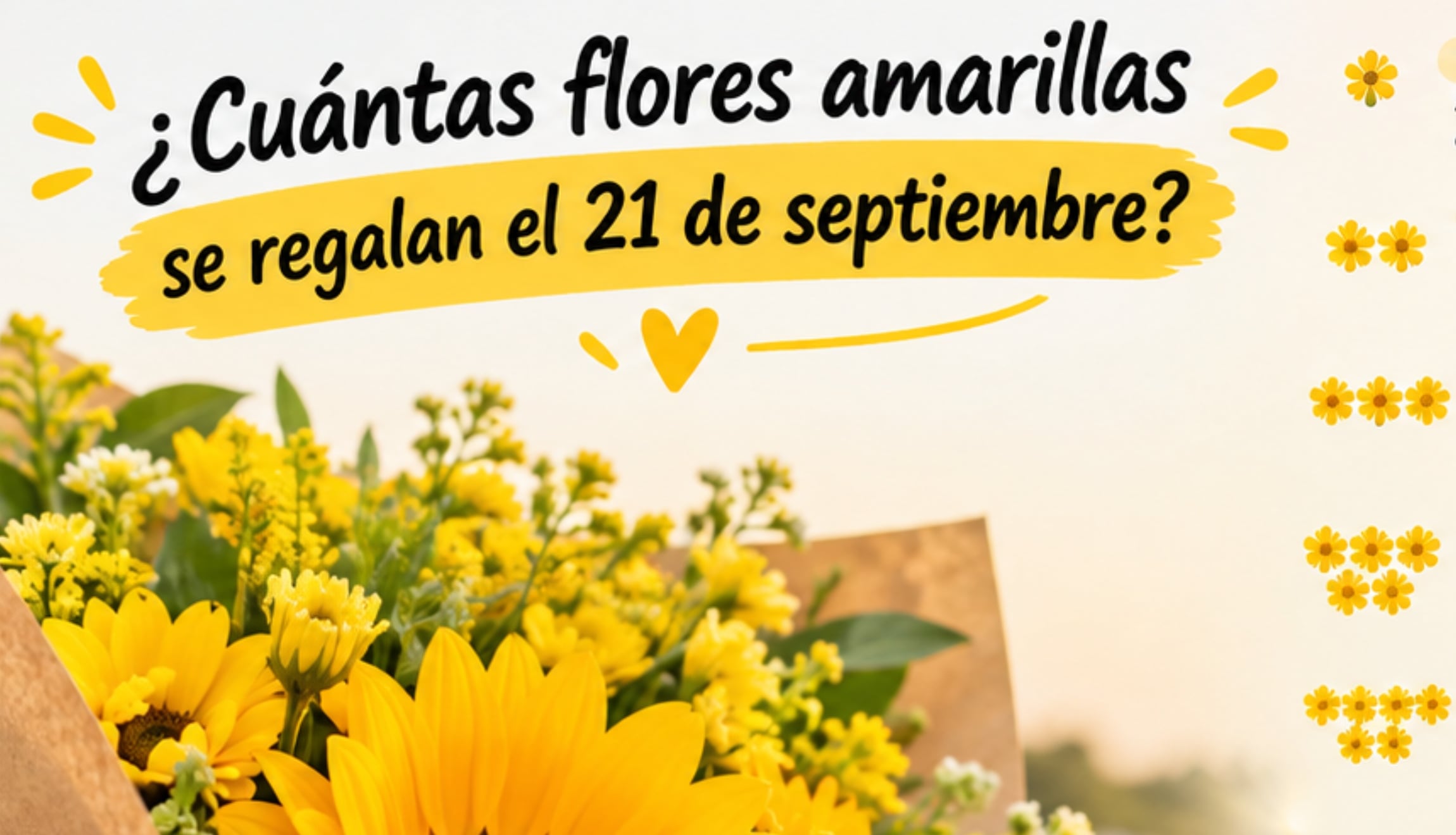 Revisa la cantidad exacta de flores amarillas que se deben regalar este 21 de septiembre y cuál es el significado de cada una de ellas. (Foto: Imagen creada por Gestión Mix utilizando la IA de Chat GPT)