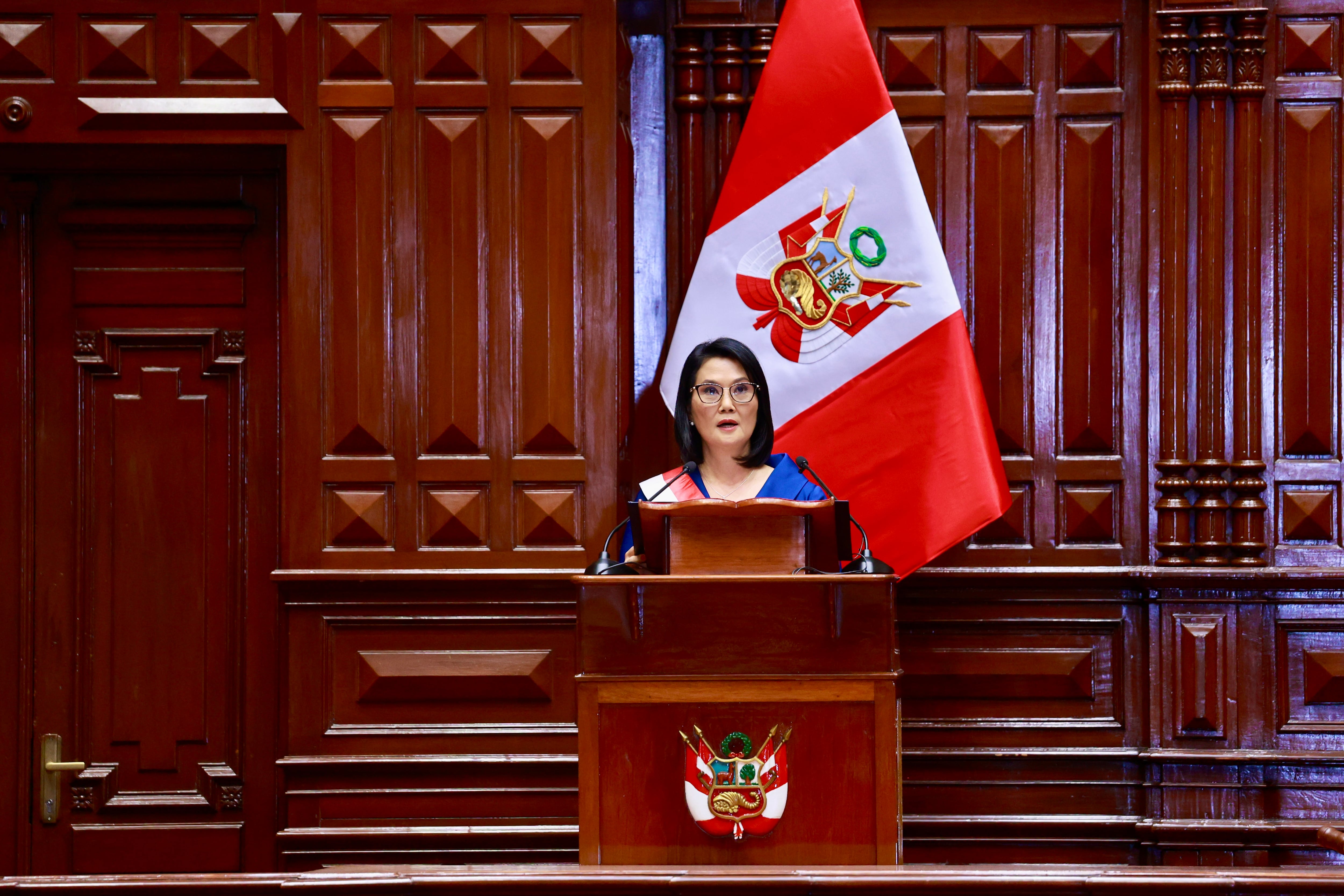 Keiko Fujimori anuncia que se ampliará Beca 18. Foto: Congreso de la República.