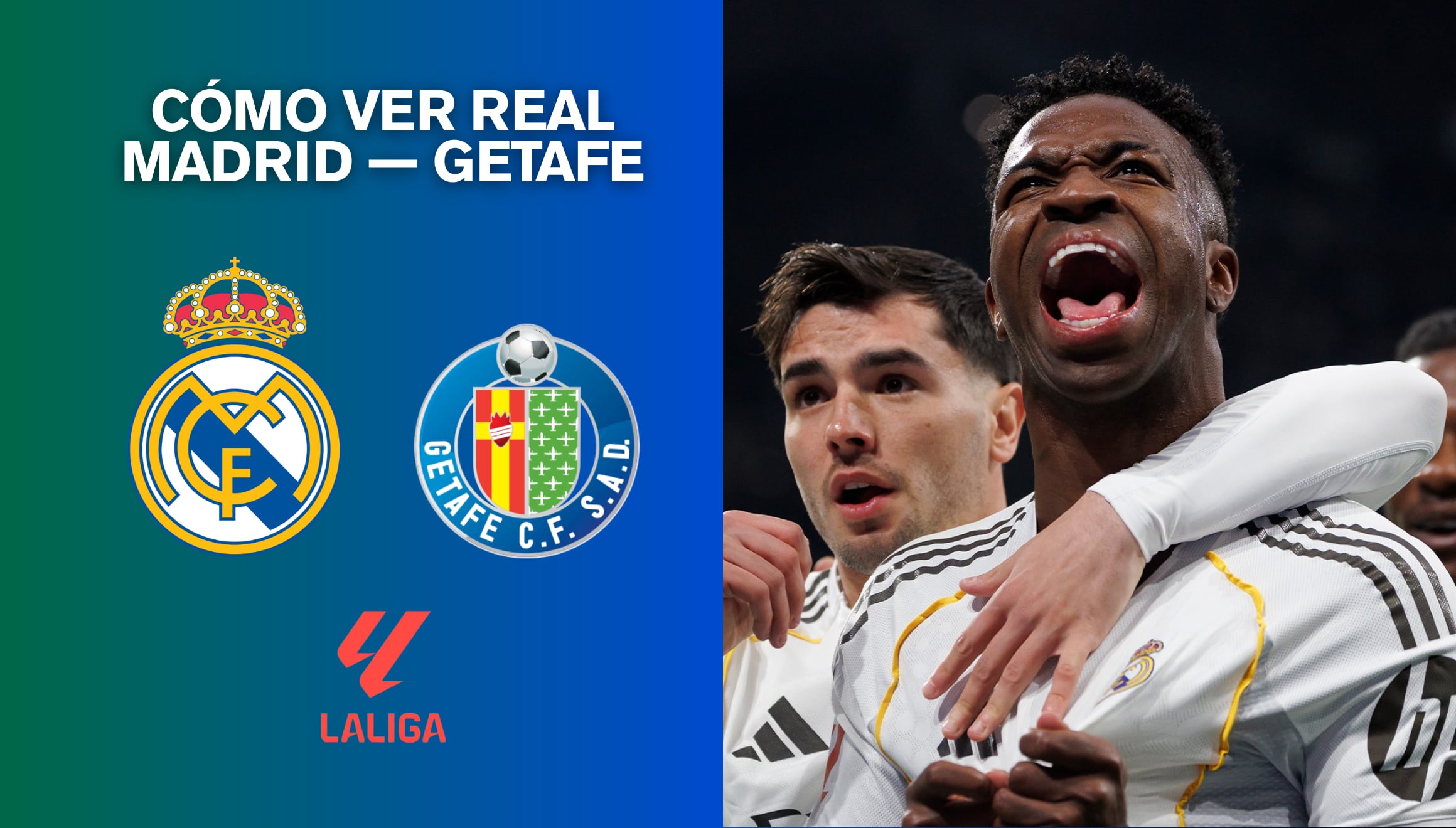 Sigue el minuto a minuto del Real Madrid vs. Getafe en directo. Te detallamos los horarios, alineaciones y cómo ver LaLiga 2026 online. | Crédito: Real Madrid C.F. / Facebook / Composición Gestión Mix