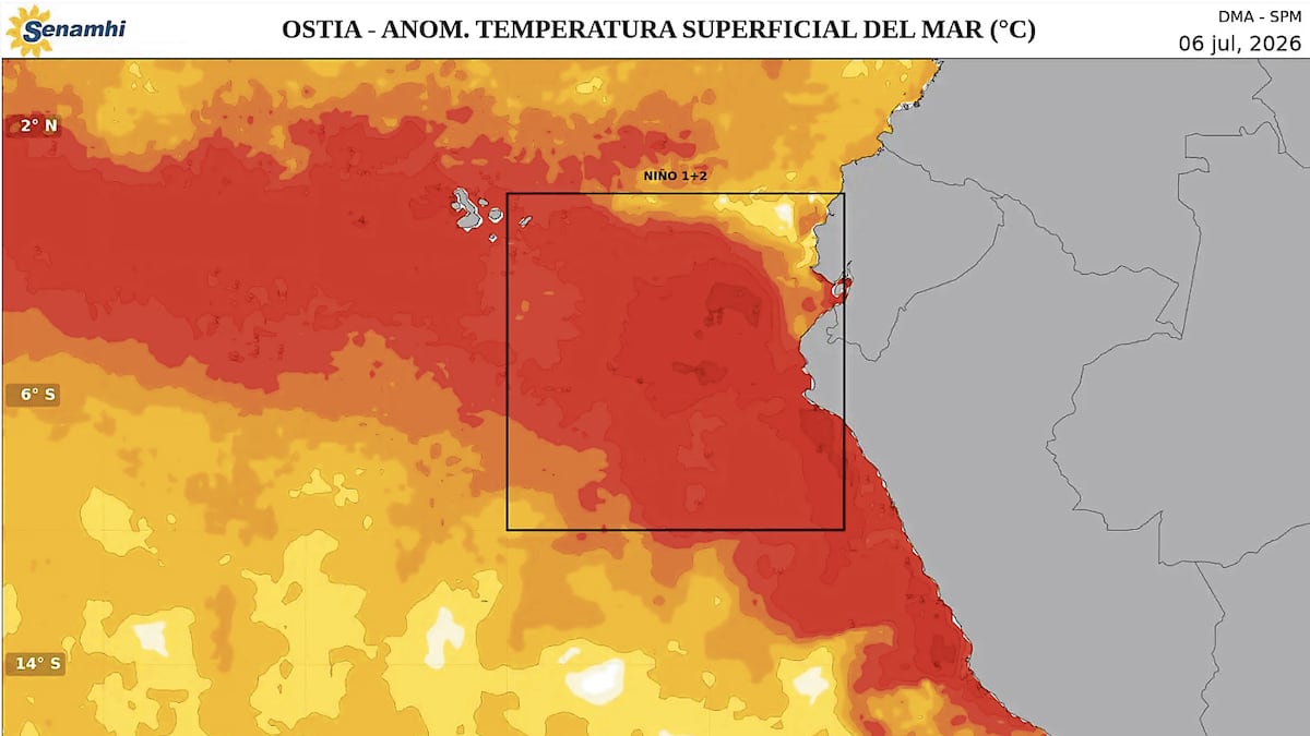 Mar peruano registra anomalías térmicas de hasta 5.4 °C y calentamiento continuará hasta 2027