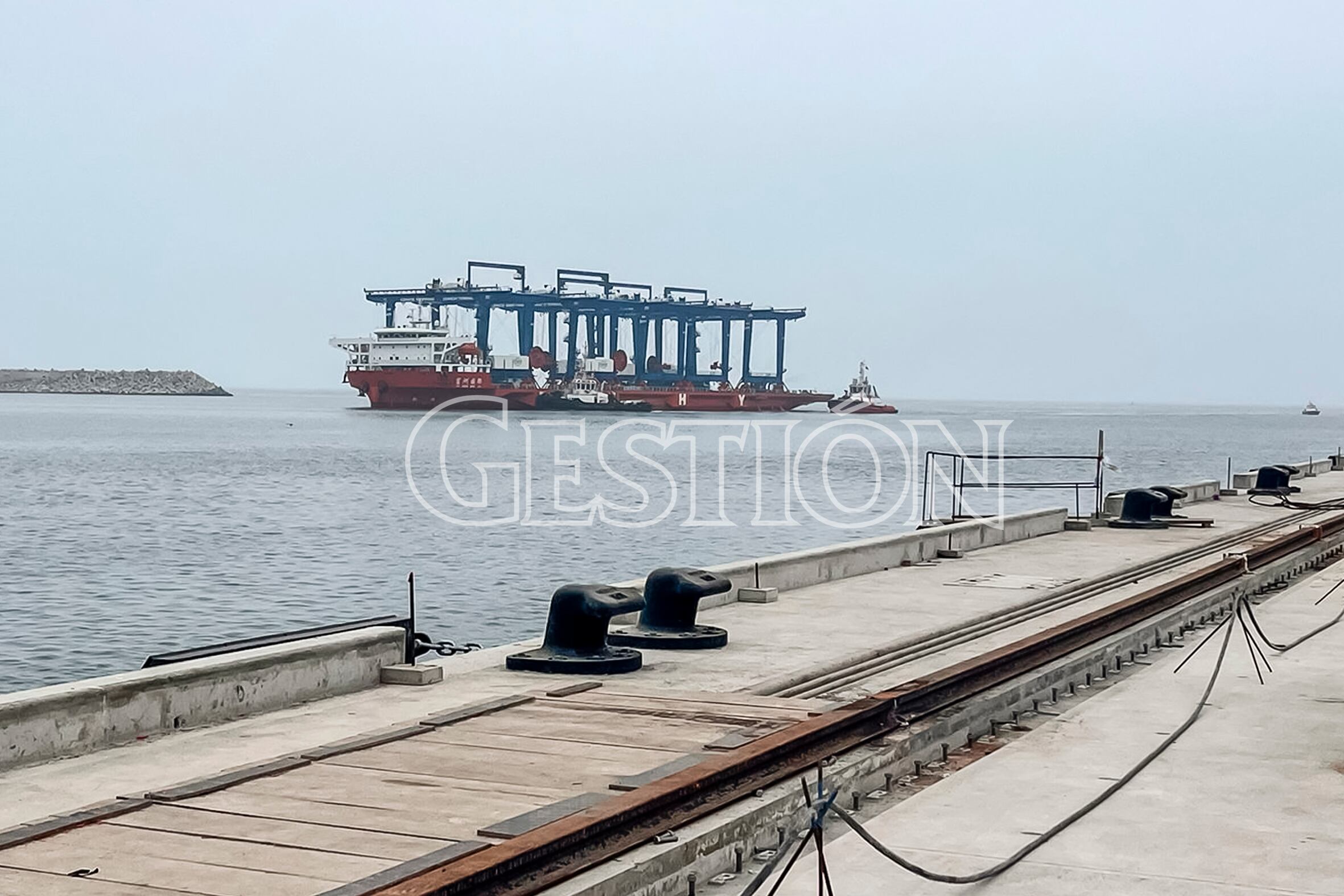 Llegada de grúas al puerto de Chancay. Fuente: Difusión.