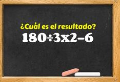 Reto matemático: ¿Puedes resolver 180 ÷ 3 x 2 – 6 en 8 segundos?
