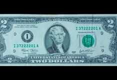Cuánto vale el billete de US$2 si tiene el número de serie de dígitos binarios y una estrella al final