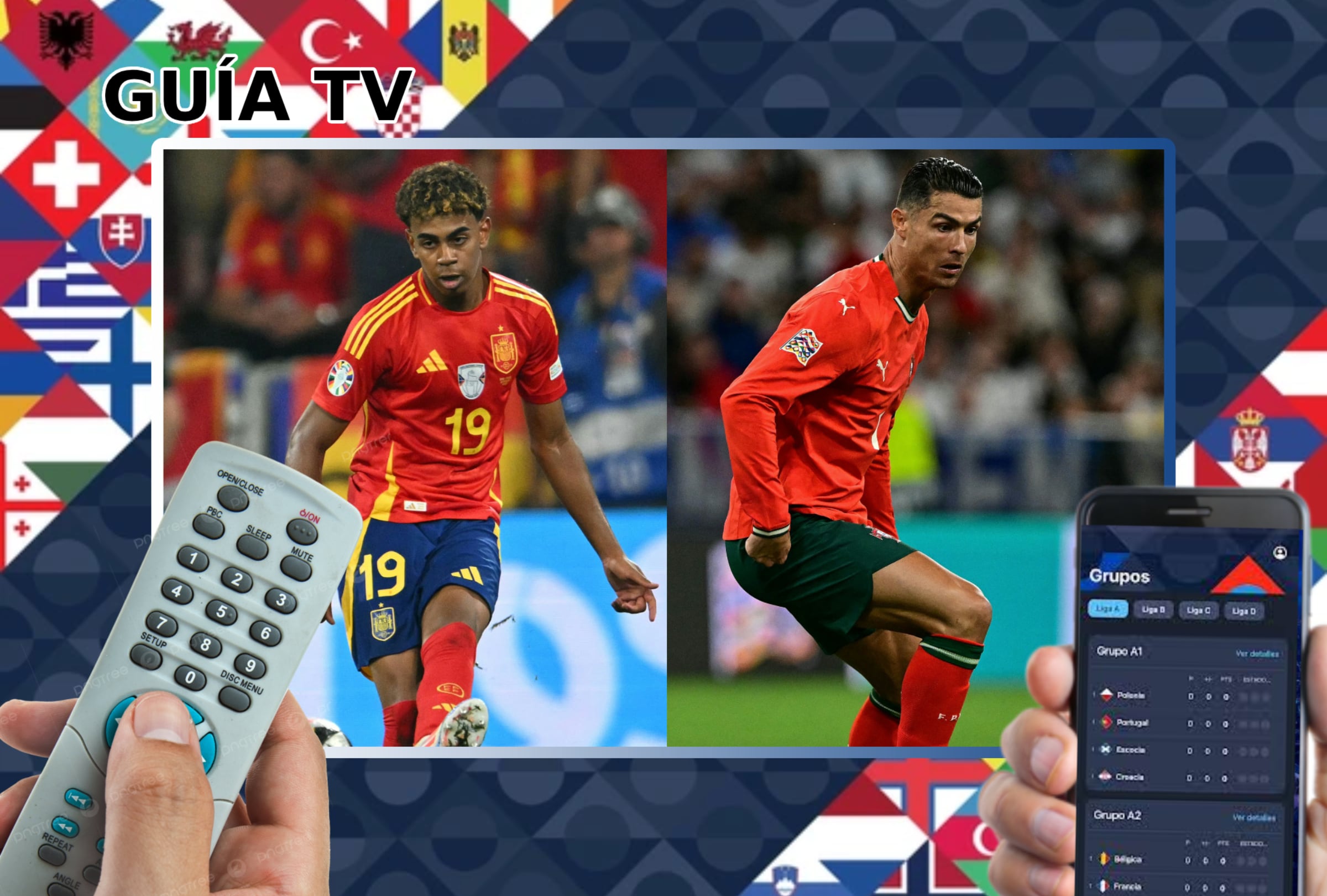 Estos son los canales de televisión y plataformas online que transmiten la final de la UEFA Nations League 2025: España vs. Portugal este domingo 8 de junio desde el Allianz Arena de Múnich (Foto: Canva.com / Noé Yactayo)