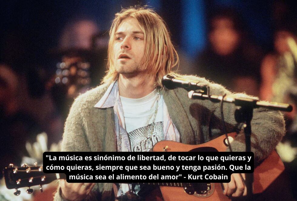 "La música es sinónimo de libertad, de tocar lo que quieras y cómo quieras, siempre que sea bueno y tenga pasión. Que la música sea el alimento del amor." - Kurt Cobain (Foto: Canva.com / Noé Yactayo)