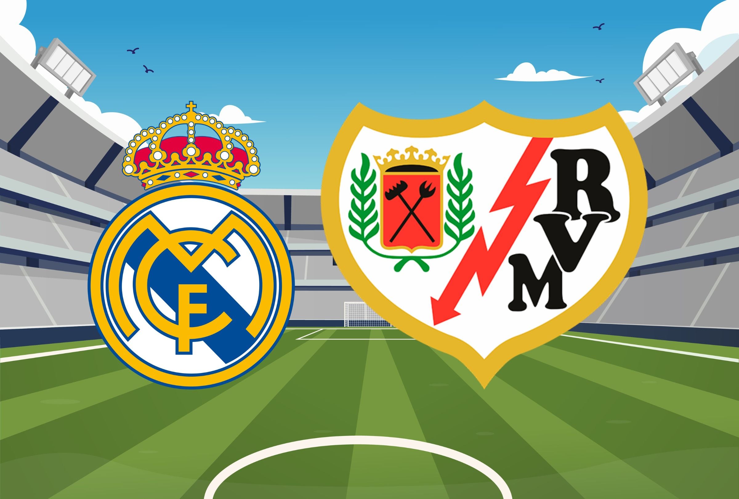 Revisa esta nota para que sepas a qué hora juega y qué canal transmite Real Madrid vs. Rayo Vallecano EN VIVO. (Foto: Composición Gestión Mix)