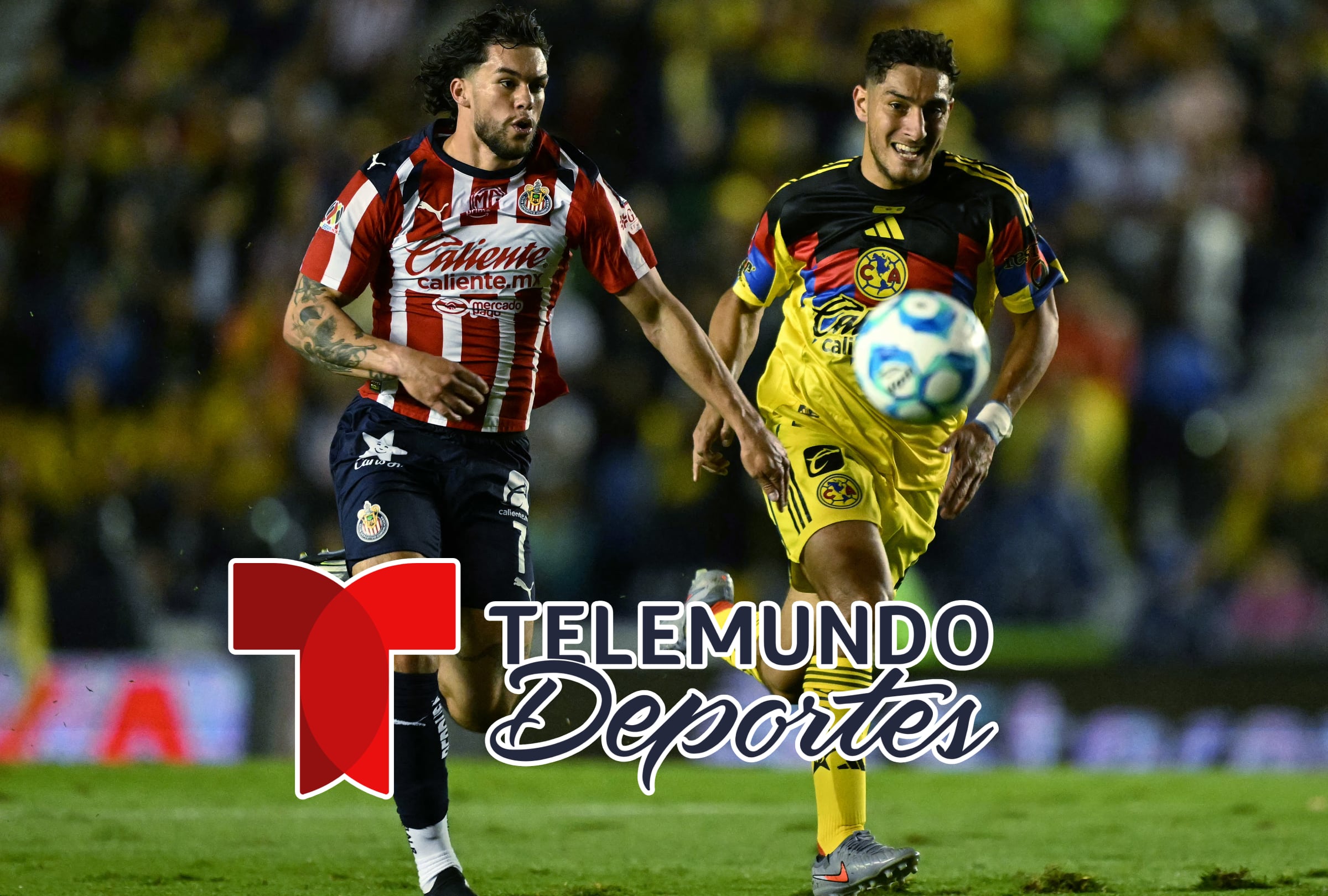 ZAPOPAN, JALISCO (MÉXICO), 14/02/2026.- Cobertura oficial de Telemundo Deportes Ahora EN VIVO EN DIRECTO para ver el partido entre Chivas de Guadalajara y Club América este sábado 14 de febrero por el Clásico Nacional de la Jornada 6 del Torneo Clausura 2026 de la Liga MX en el Estadio Akron de Zapopan, Jalisco. FOTO DE YURI CORTEZ PARA AFP