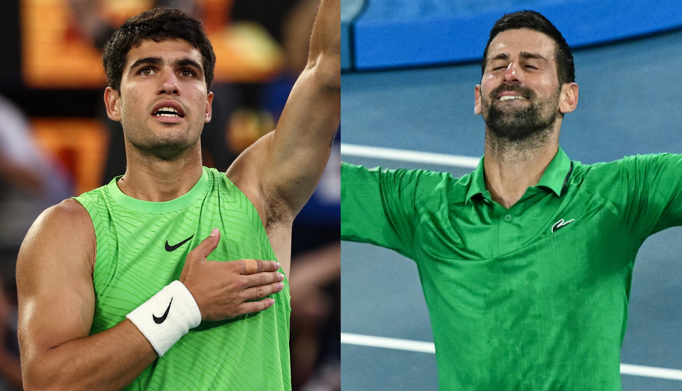 Consulta quién fue el ganador de la final de Novak Djokovic vs. Carlos Alcaraz, por la definición del Australian Open 2026. (Fotos: AFP / Composición Mix)