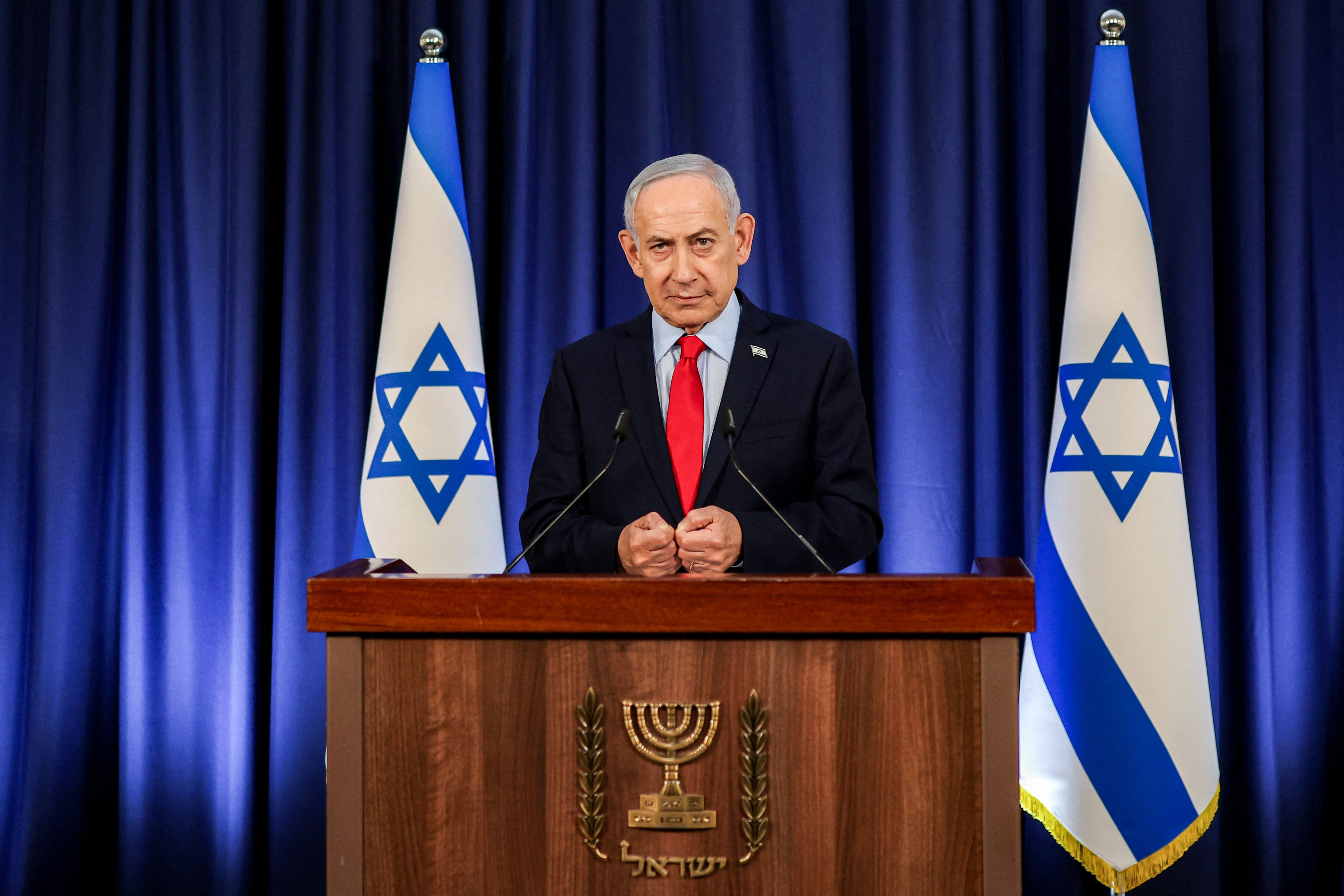 El primer ministro israelí, Benjamin Netanyahu, habla durante una conferencia de prensa en Jerusalén el 19 de marzo de 2026. (Foto de Ronen Zvulun / AFP).