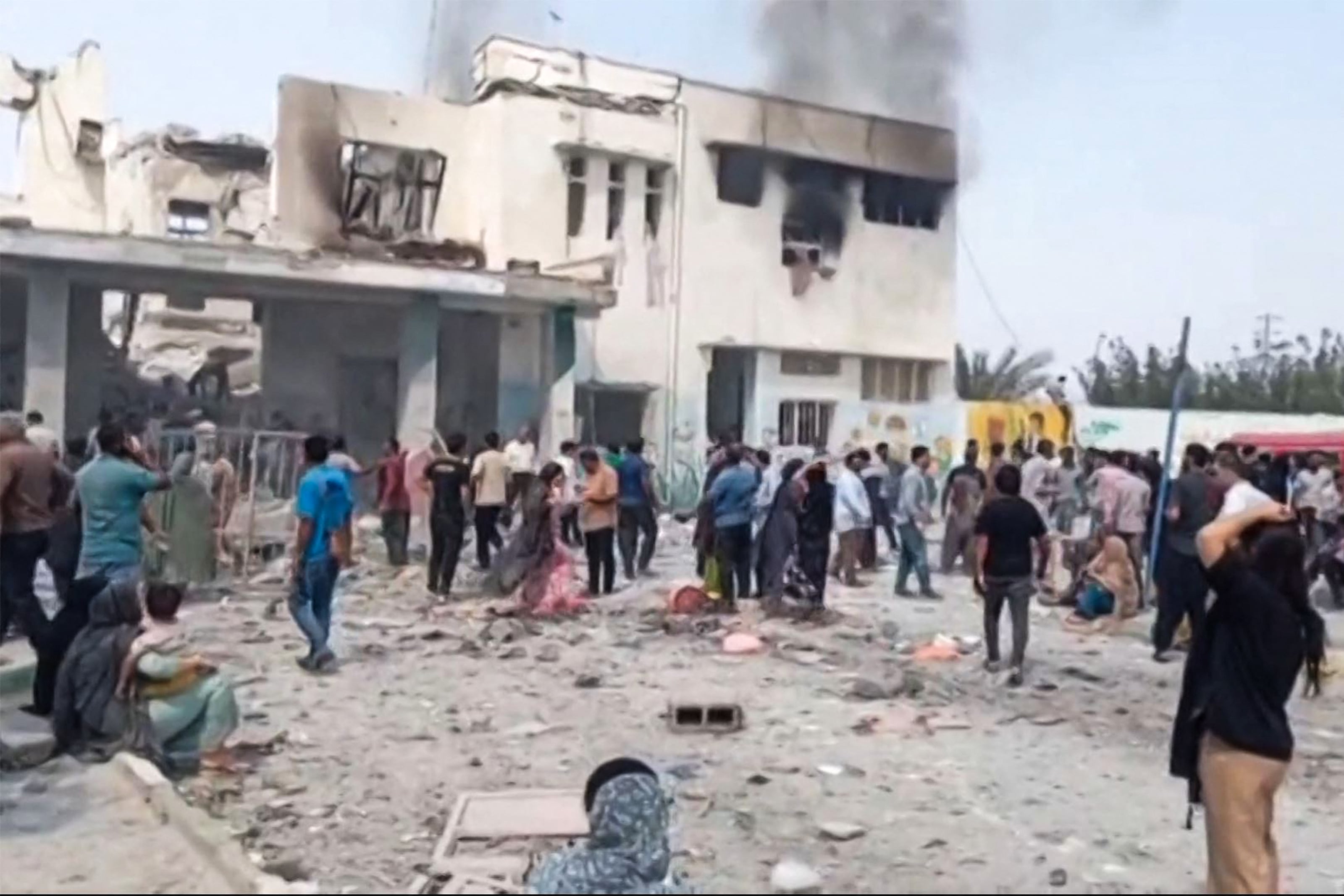 Una escuela primaria de Irán que fue atacada por Estados Unidos en el inicio de la guerra, el 28 de febrero de 2026. (IRIB TV / AFP).