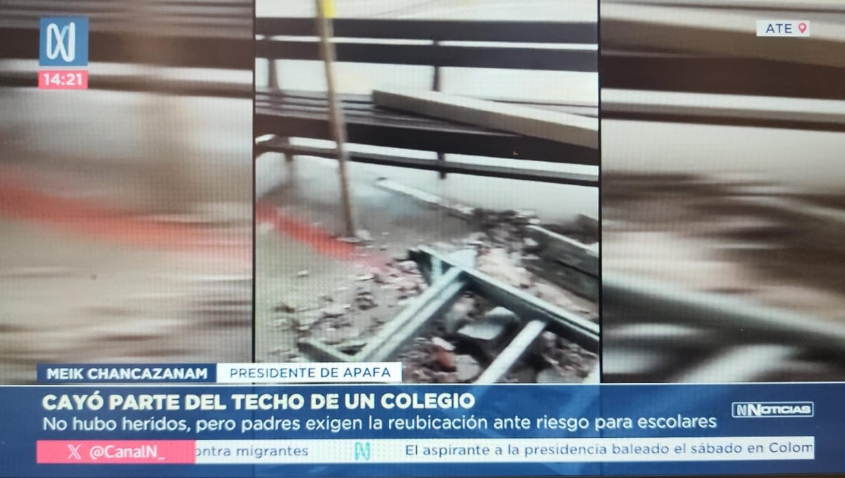 Padres denunciaron que los trabajos de reparación se realizaron en horario de clases, exponiendo a estudiantes y docentes. Foto: Captura Canal N.