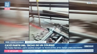 Ate: padres denuncian caída de parte del techo de un colegio y piden reubicación