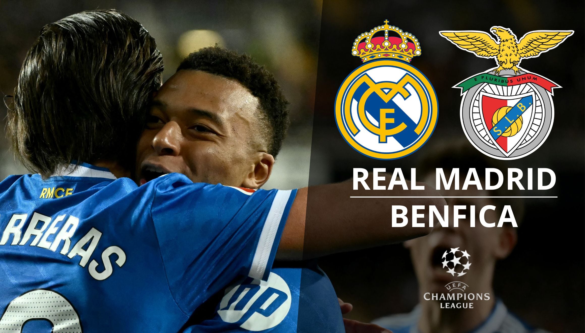 ESPN transmite el partido entre Real Madrid vs. Benfica EN VIVO ONLINE este 17 de febrero en el Estadio Da Luz, Lisboa. (Foto: JOSE JORDAN / AFP / Composición Gestión Mix)