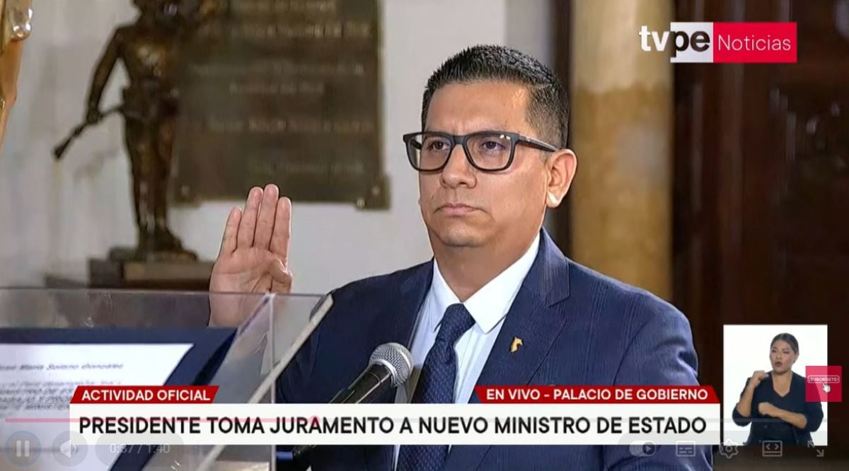 Freddy Solano juramentó este viernes como nuevo titular del Ministerio de Trabajo y Promoción del Empleo. Foto: Captura TVPerú.