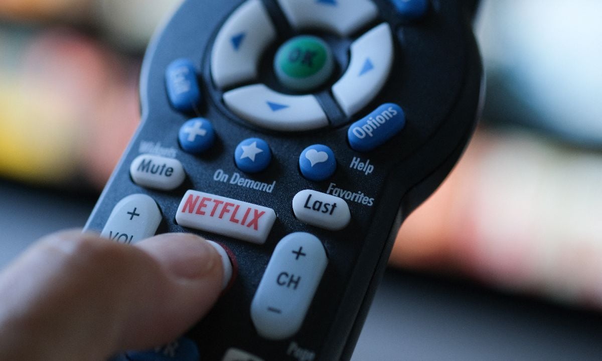 The Netflix logo on a TV remote in Los Angeles. Photographer: Chris Delmas/AFP/Getty Images