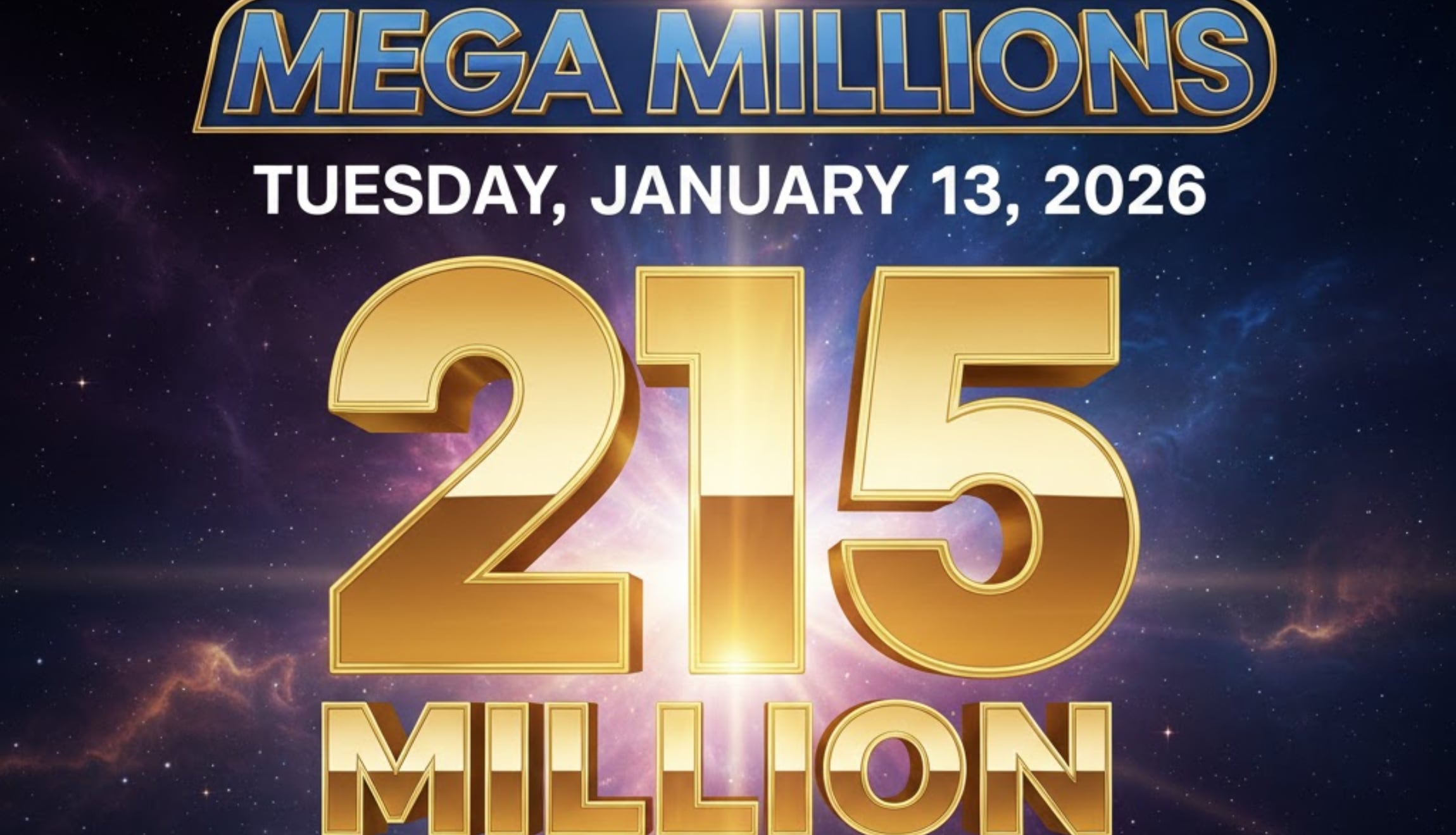 Revisa los resultados y números ganadores del Mega Millions de este martes 13 de enero de 2026, con jackpot de 215 millones de dólares. (Foto: Imagen creada por Gestión Mix utilizando la IA de Gemini)