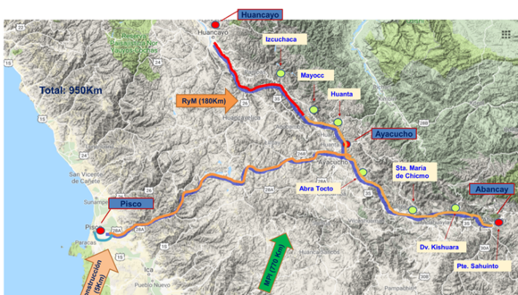 El proyecto Longitudinal de la Sierra Tramo 4 requerirá una inversión aproximada de US$ 970 millones y consiste en la entrega en concesión de 955 kilómetros que conectan cinco regiones. (Foto: ProInversión)