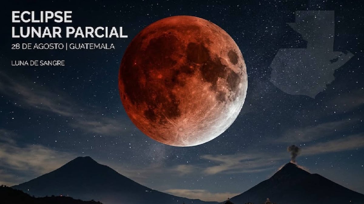 ¿A qué hora inicia y dónde ver el eclipse lunar parcial con la Luna de Sangre este 27 y 28 agosto 2026 en Guatemala?